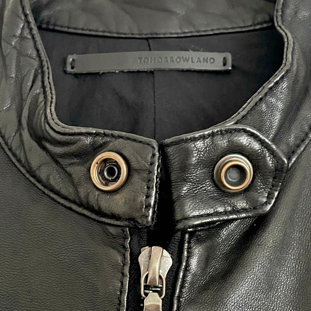 TOMORROWLAND 羊革 ジャケット 黒 L シープレザー ラムスキン