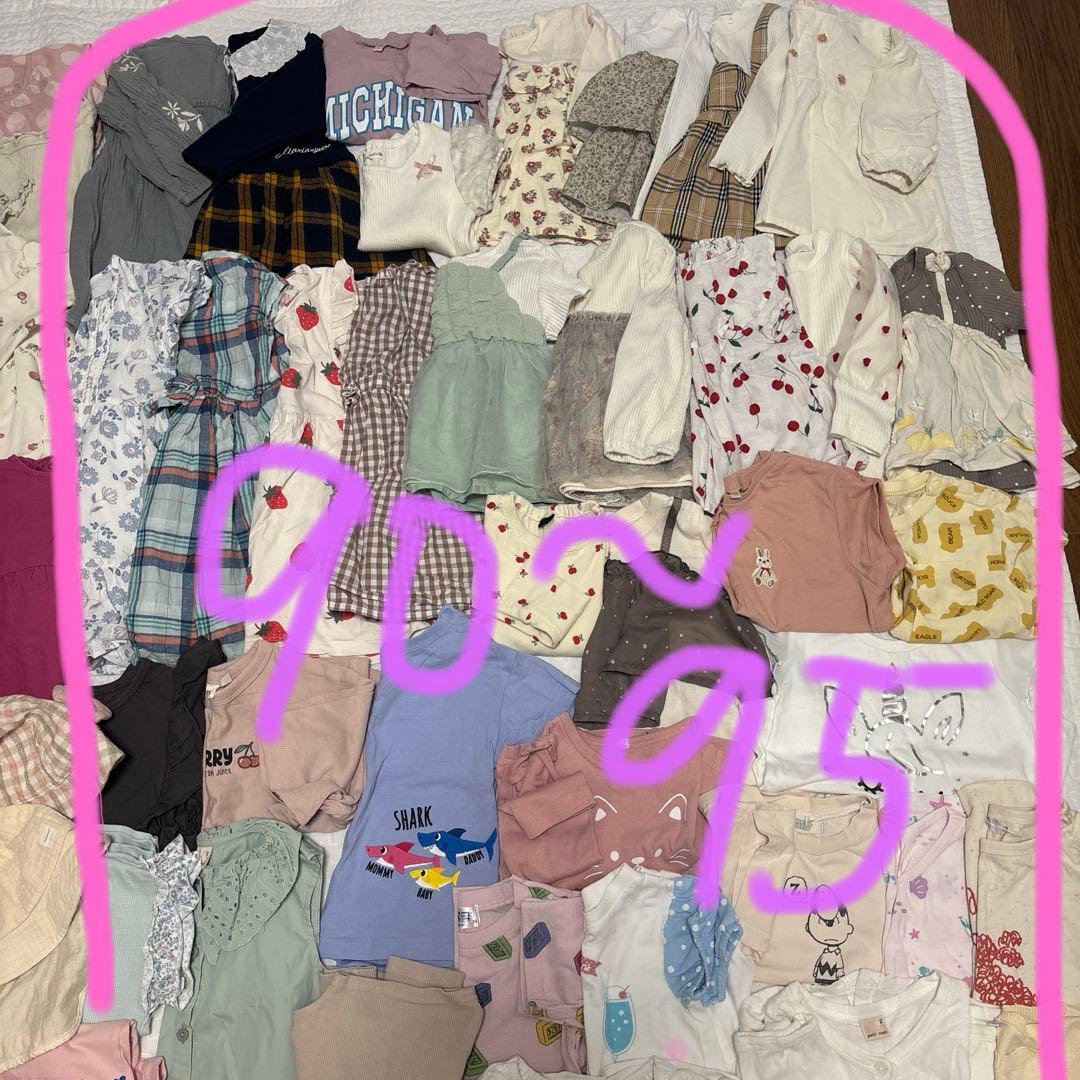 【大量まとめ売り】80-100cm 春夏秋女の子服　ベビー　キッズ 86点