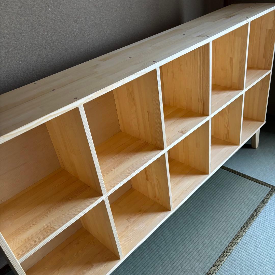 ハンドメイド　脚付き格子本棚・ラック　オーダー受け付けます。