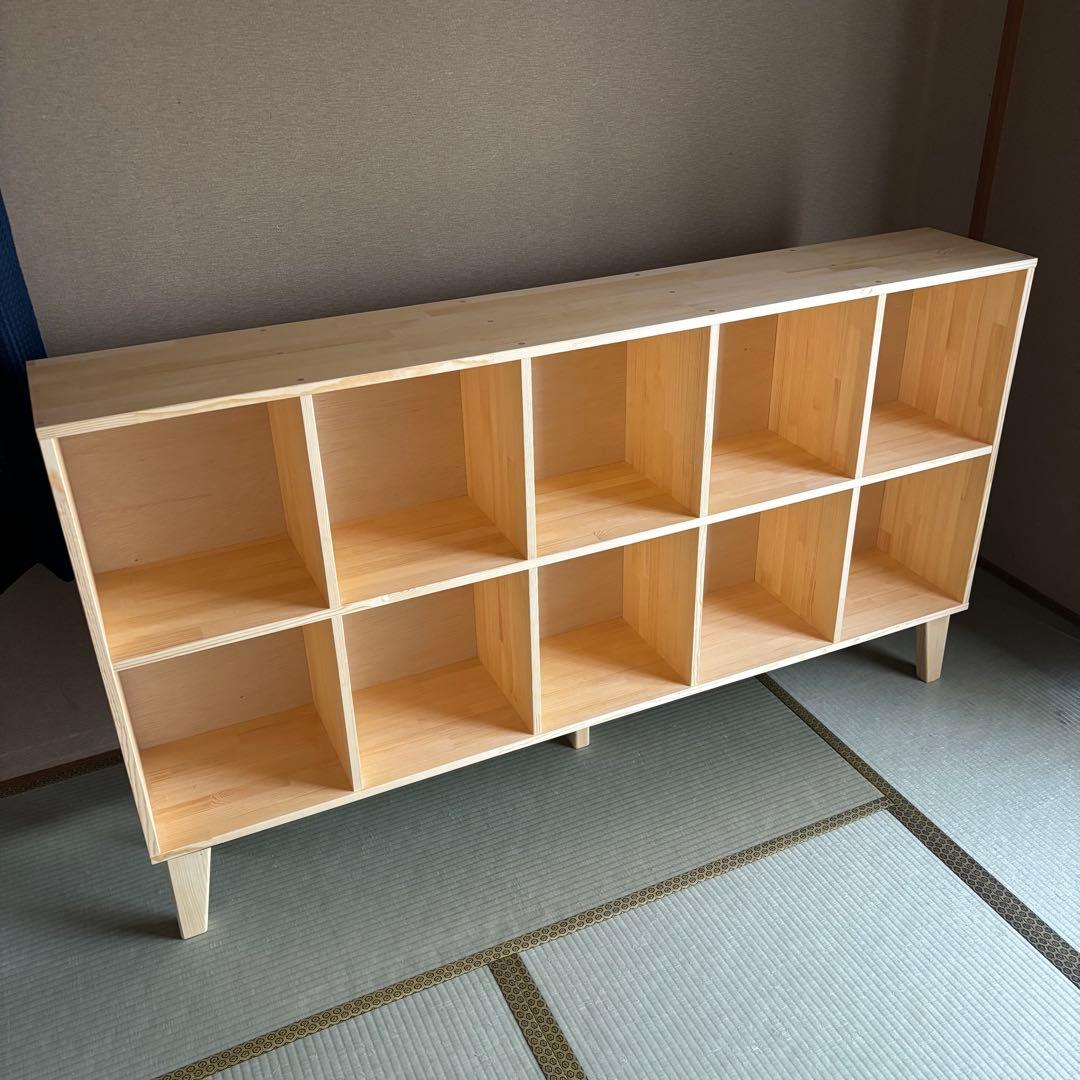 ハンドメイド　脚付き格子本棚・ラック　オーダー受け付けます。