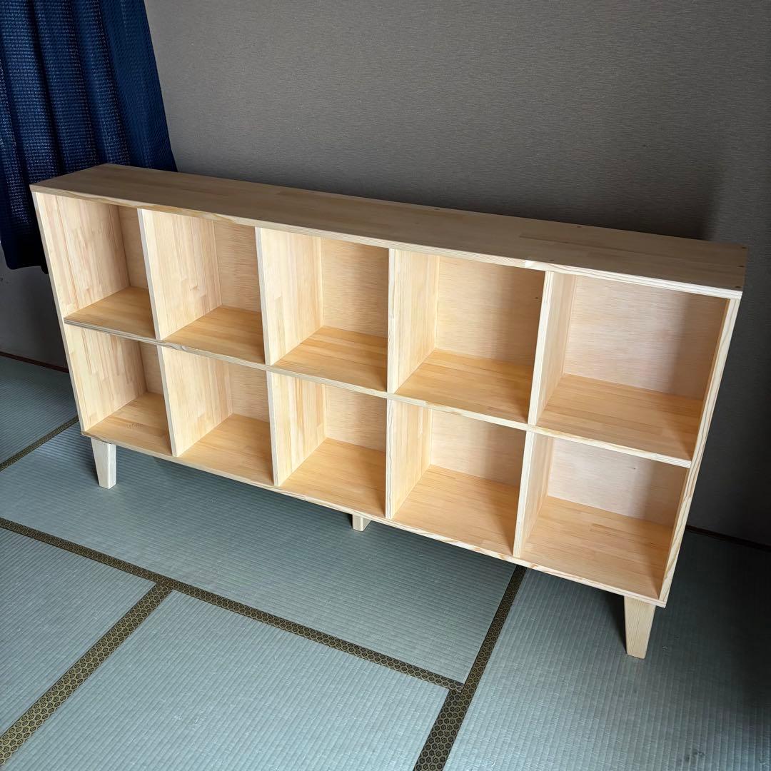 ハンドメイド　脚付き格子本棚・ラック　オーダー受け付けます。