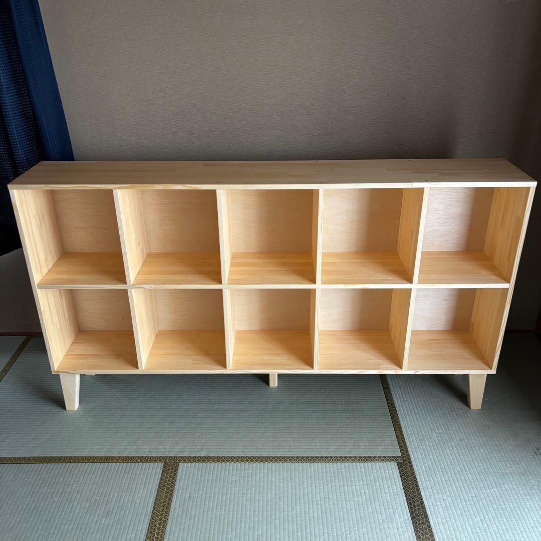 ハンドメイド　脚付き格子本棚・ラック　オーダー受け付けます。