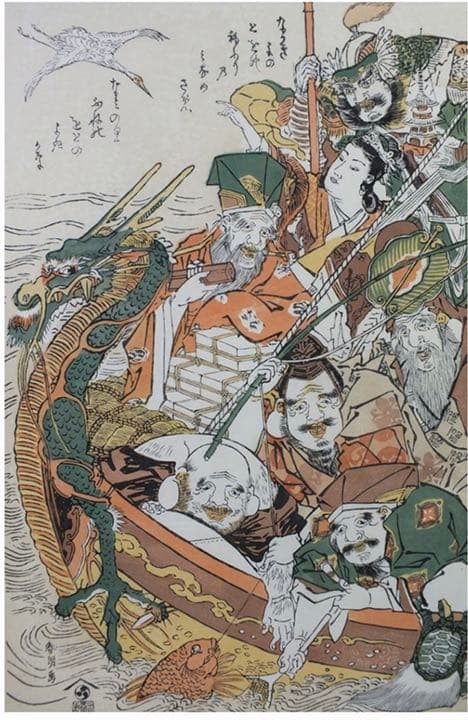 復刻木版浮世絵　葛飾北斎『七福神宝船』額装なし
