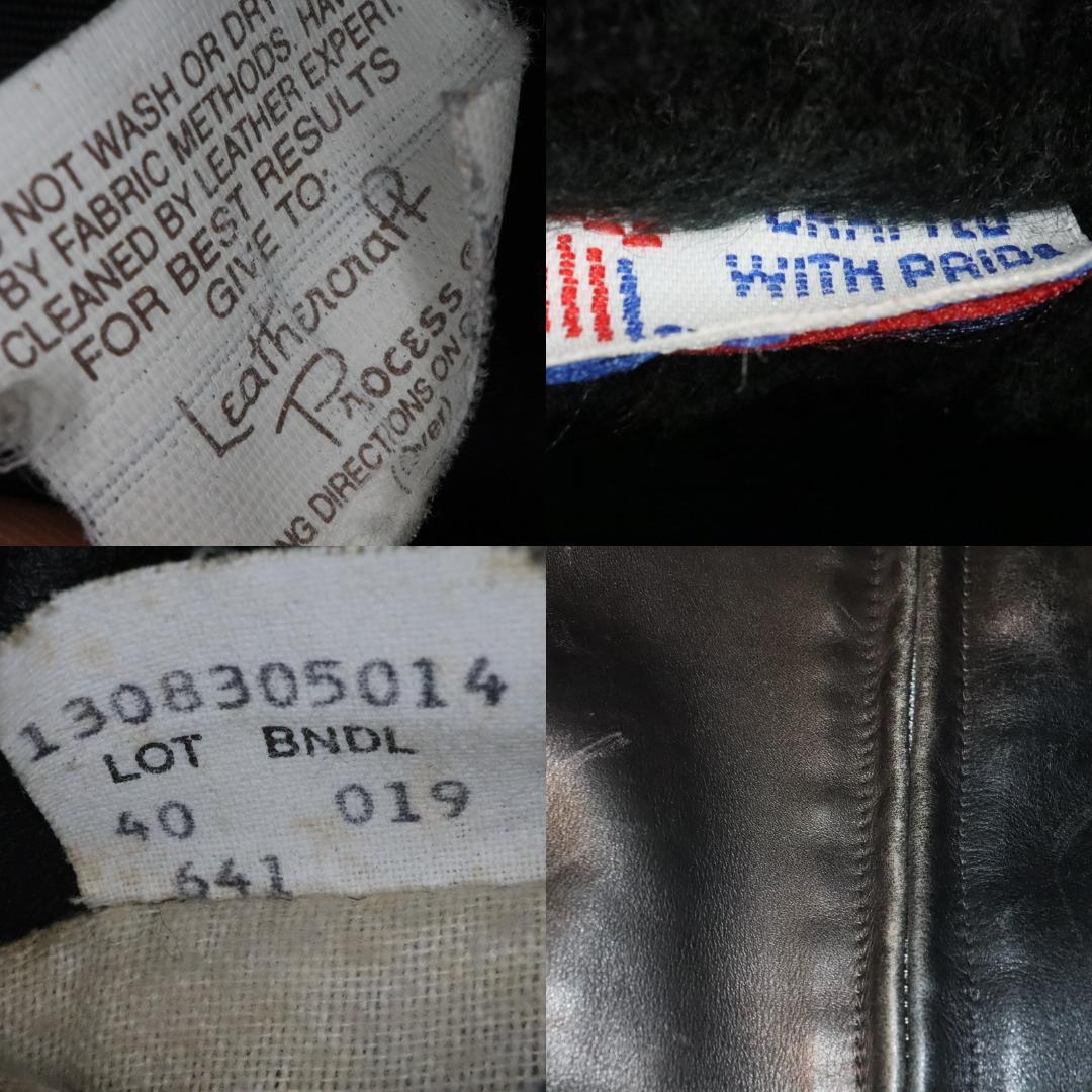 Schott 641裏ボアライナー脱着レザーライダースジャケット40ショットL