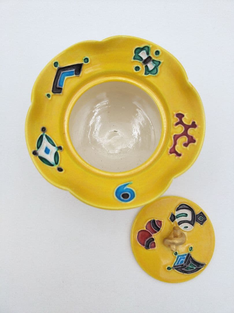 a483【新品・未使用】茶器 黃交趾宝尽 山本一如 木箱入 茶道具 替茶器　棗