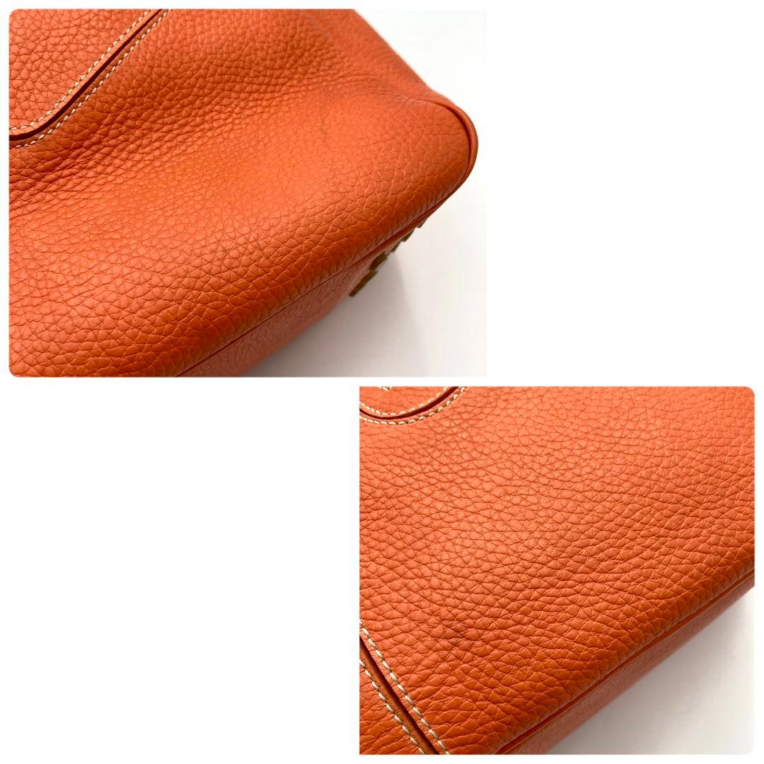 美品✨TOD'S ミキーバッグ ワンショルダー レザー オレンジ ジップ 希少色