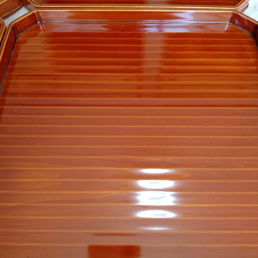 飛騨春慶　懐石膳　四角盆　4枚