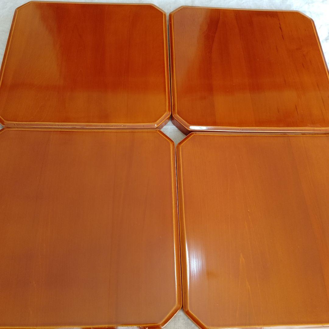 飛騨春慶　懐石膳　四角盆　4枚