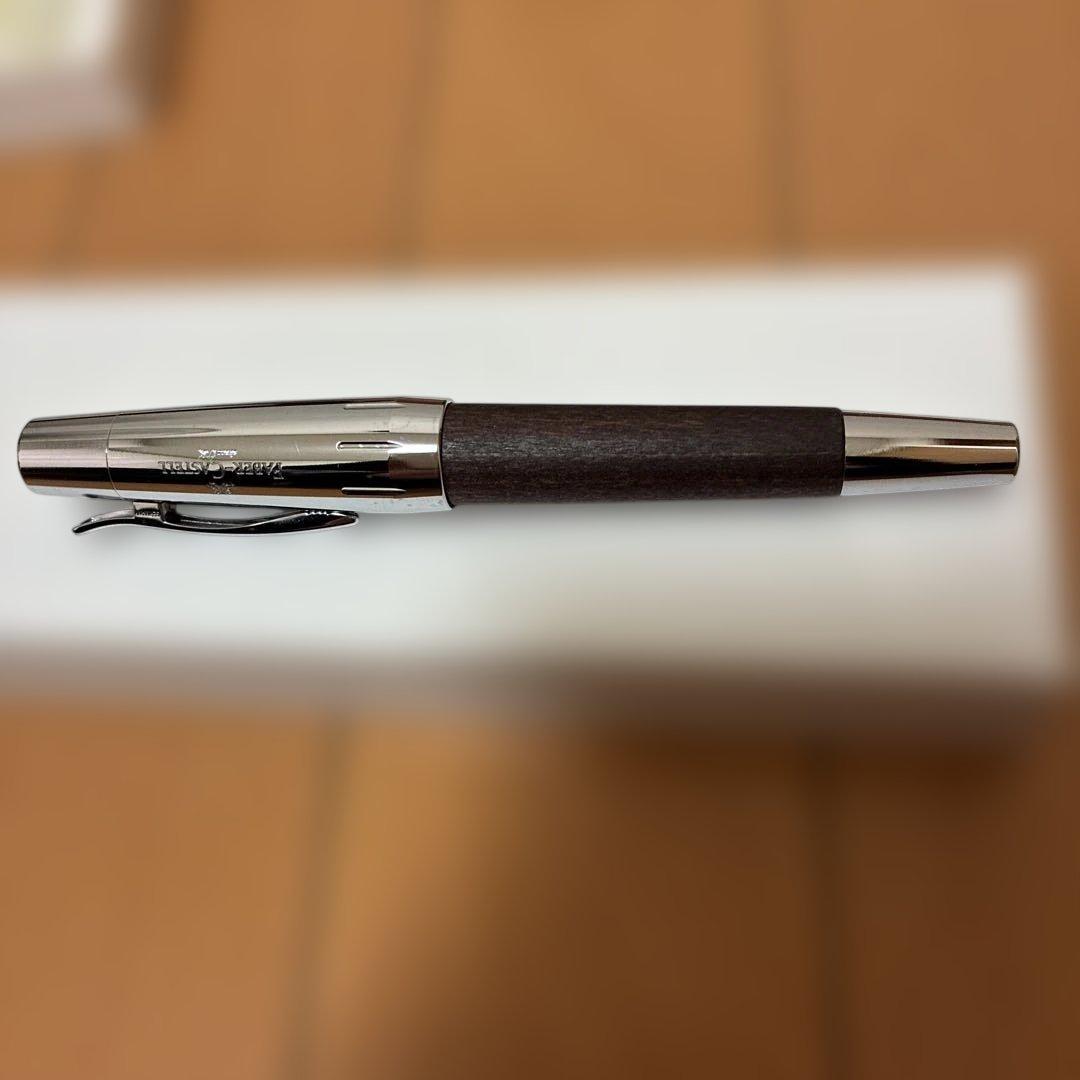 ファーバーカステル 万年筆 F エモーション ウッド&クローム 梨の木 ブラック