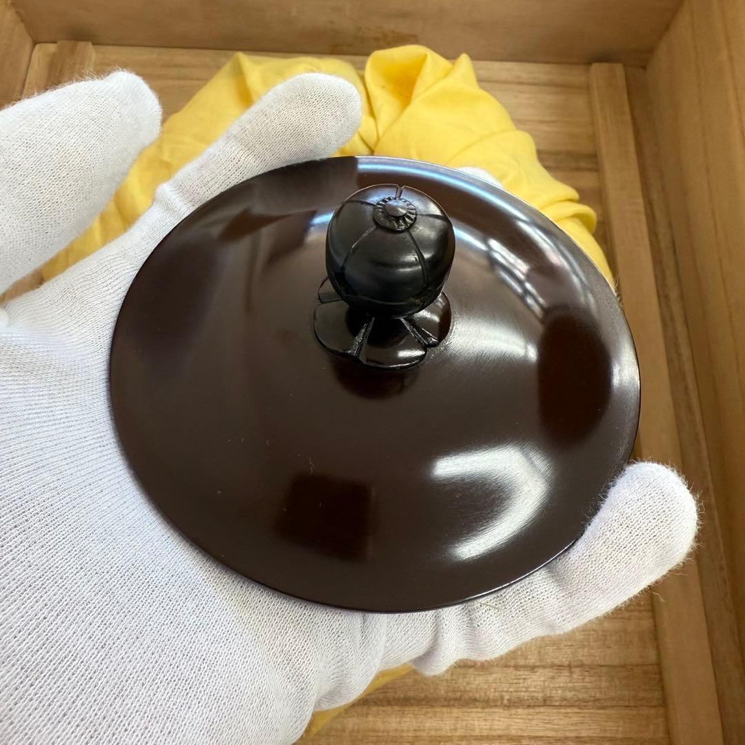 【茶道具】釜師 人間国宝　高橋敬典・風炉師　金谷浄雲造　唐銅鬼面風炉・平丸釜添