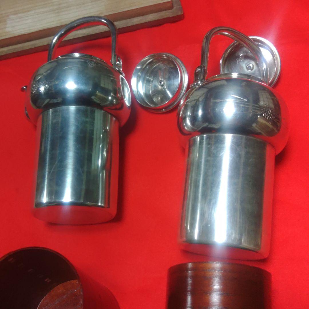 茶道具　中川浄益　南鐐昔形酒次　松毬堂葉毛彫　純銀　遺品整理-sim1