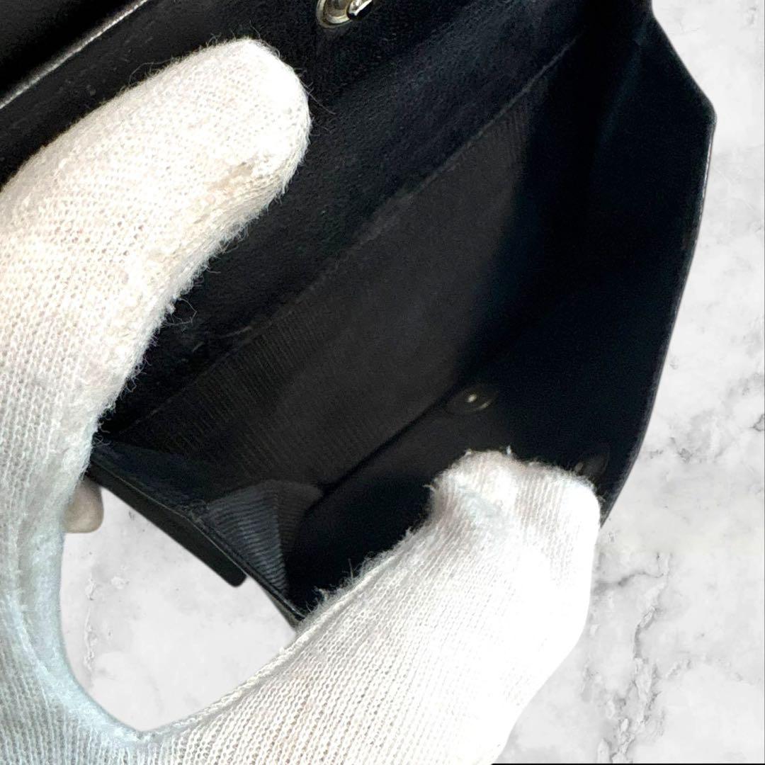 極美品✨ PRADA プラダ 三つ折り財布 オールレザー ブラック 黒