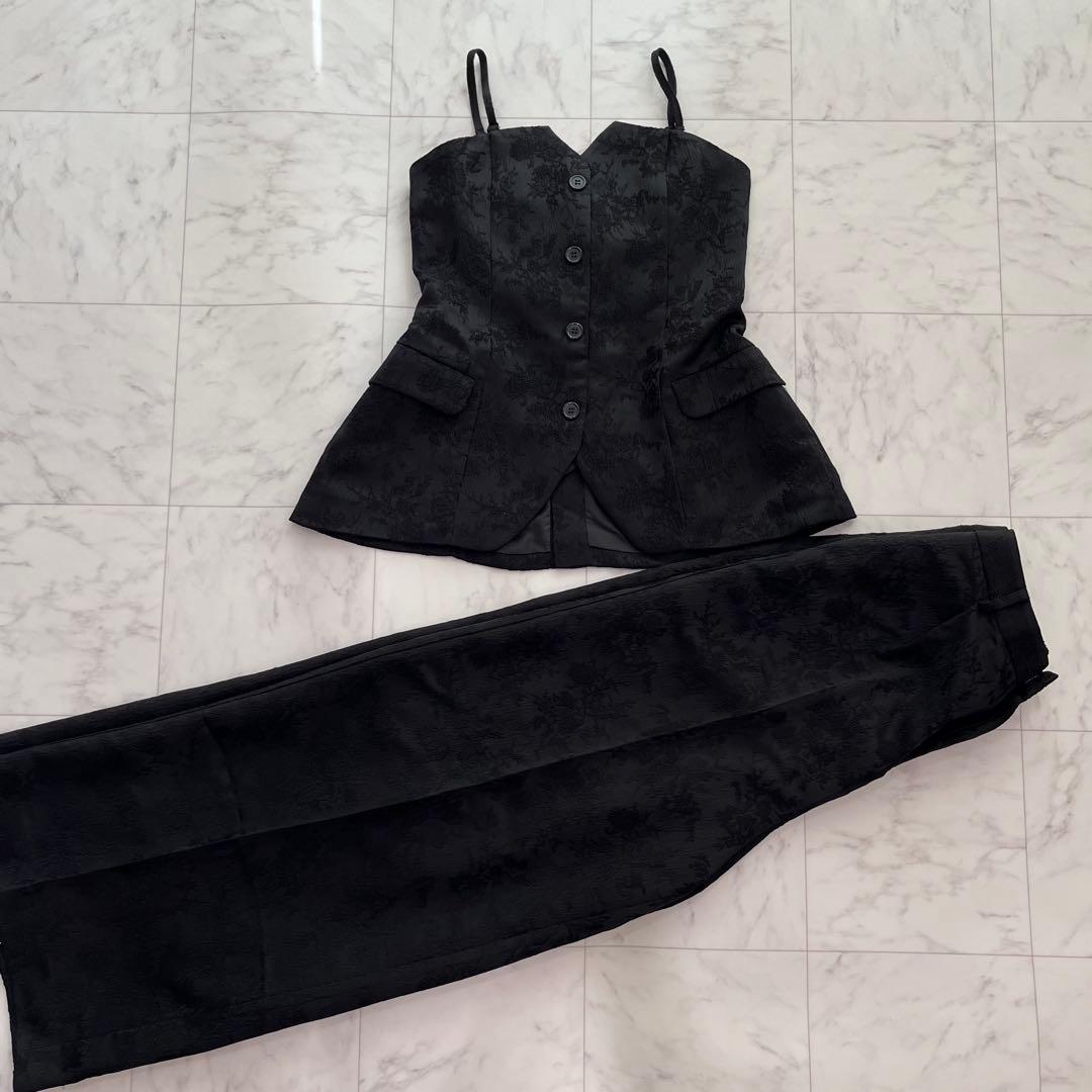 kana カナ　ジャガード セットアップ ヴィンテージライクパンツドレス M