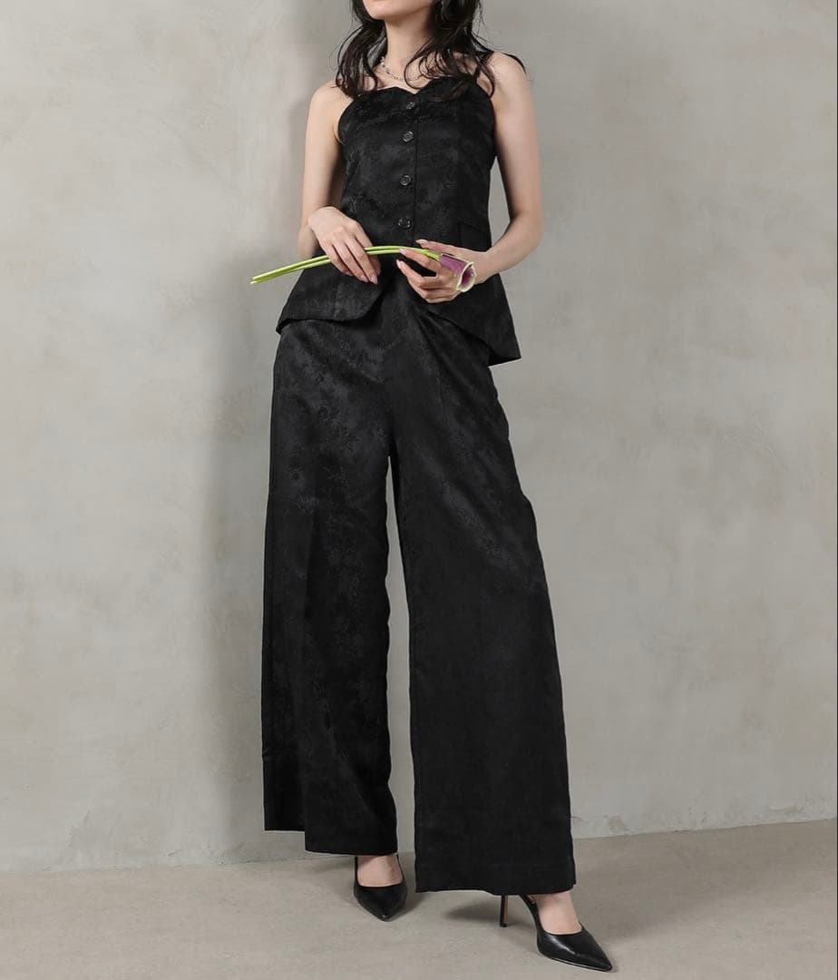 kana カナ　ジャガード セットアップ ヴィンテージライクパンツドレス M