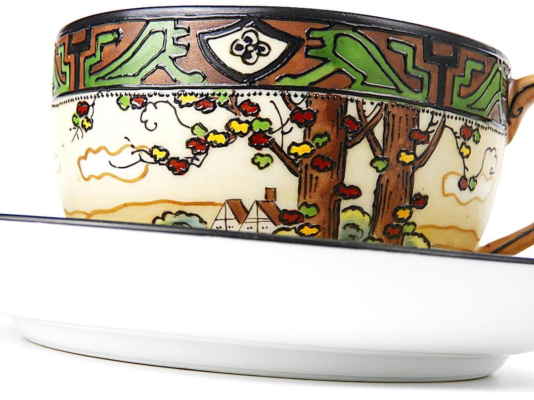 オールドノリタケ ウッドランド カップ ソーサー アンティーク