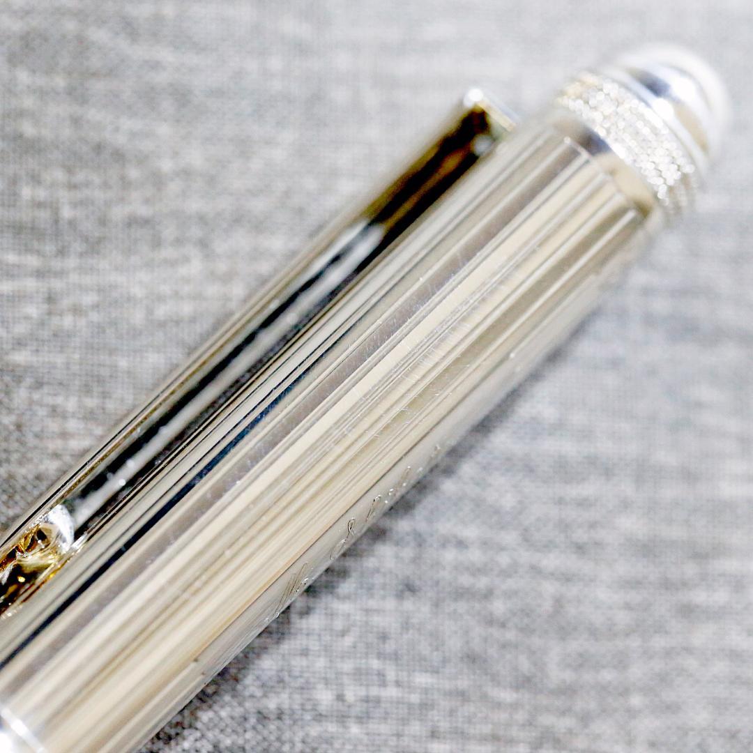 【美品】プラチナ ダブルアクション スターリングシルバー ボールペン シャープ