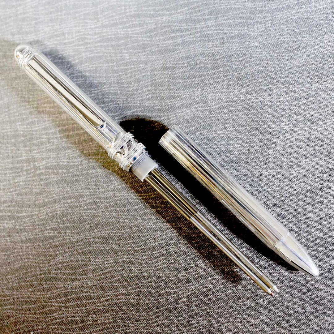 【美品】プラチナ ダブルアクション スターリングシルバー ボールペン シャープ