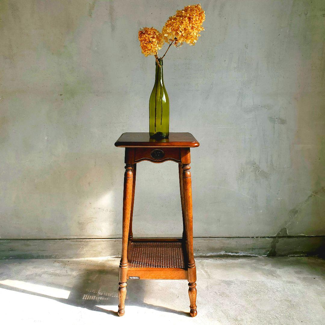 カリモク家具 karimoku　コロニアル　花台　飾り台　電話台　木製