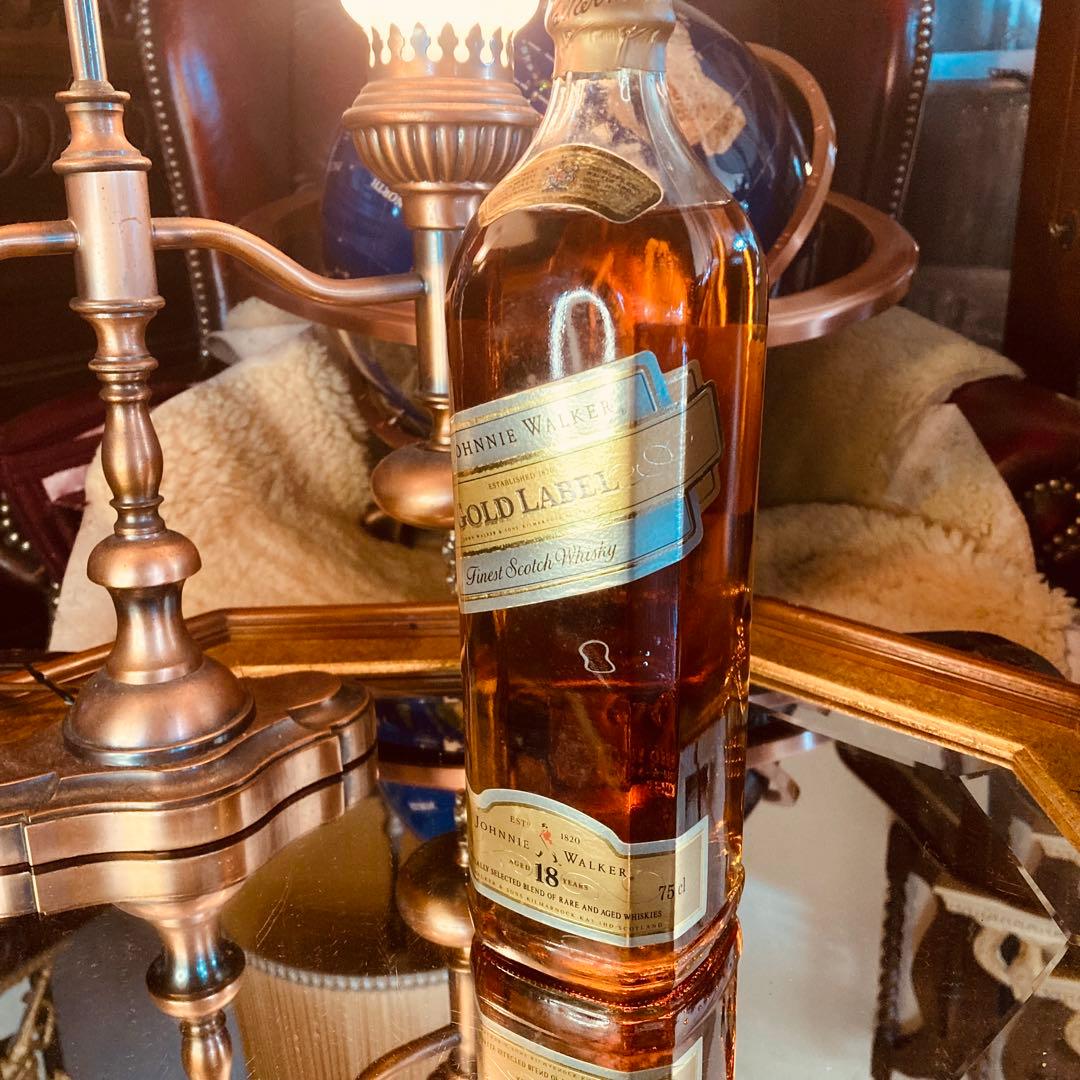 湯布院アンティーク未開封古酒ジョニーウォーカー ゴールドラベル18年オールド