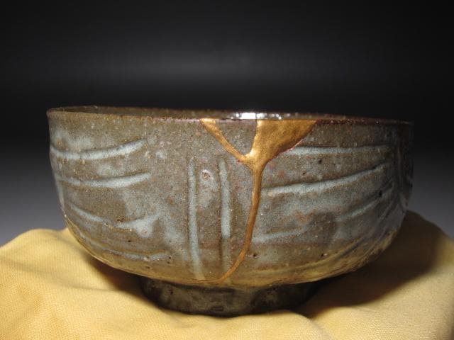 ☆　古萩茶碗　しぐれ　裏千家　十三代　円能斎の花押がございます☆y400