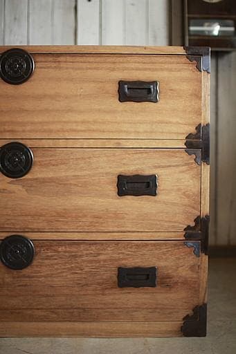 丸金具　時代箪笥3段　タンス