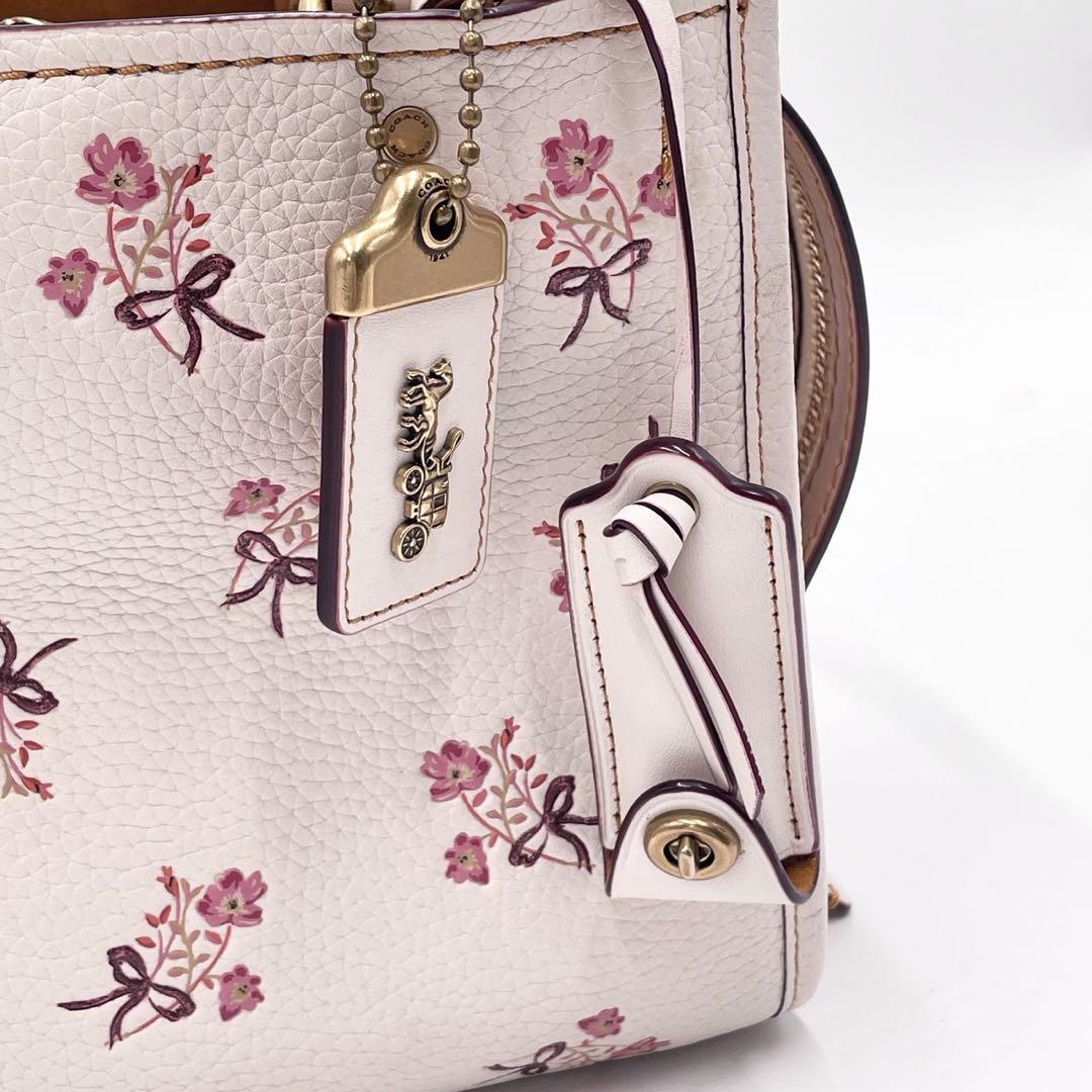 超極美品● COACH コーチ ローグ25 2way ハンドバッグ 花柄 レザー