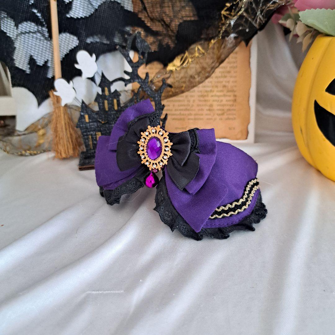 ハロウィン、ゴスロリ④(パープル)わんちゃん猫ちゃん用襟つき首輪
