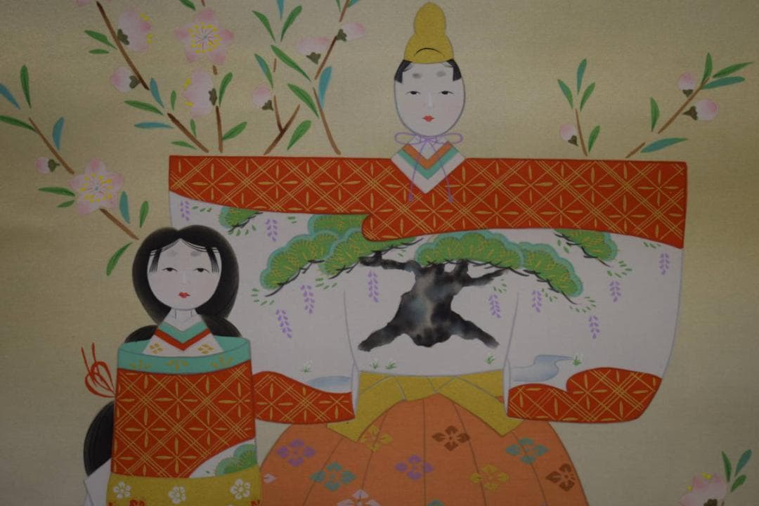 不詳/作者不詳/雛図/立雛図/ひな祭り/布袋屋掛軸HH-301