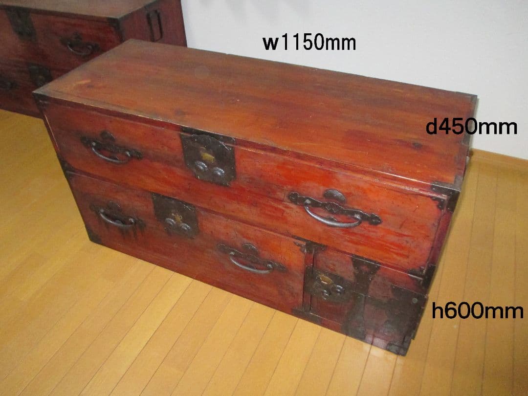 アンティークタンス 引き出し付き 鍵付き