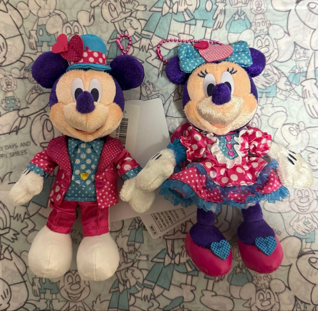 ディズニー　パルパルーザ　ぬいぐるみバッジ　ミッキー　ミニー