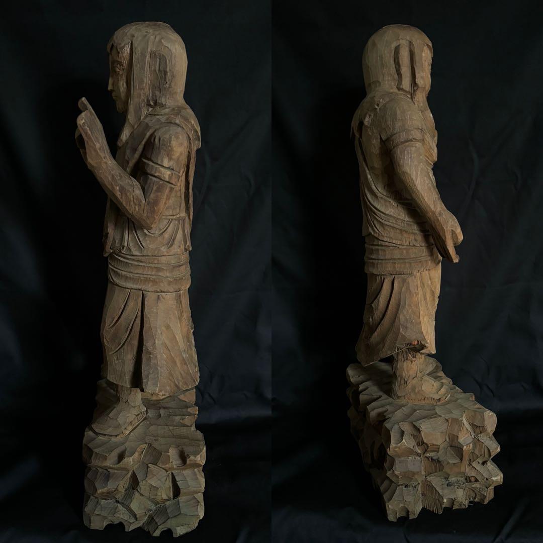 木彫 時代 仏像 70cm 菩薩立像 観音立像 仏教美術 木製 聖徳太子