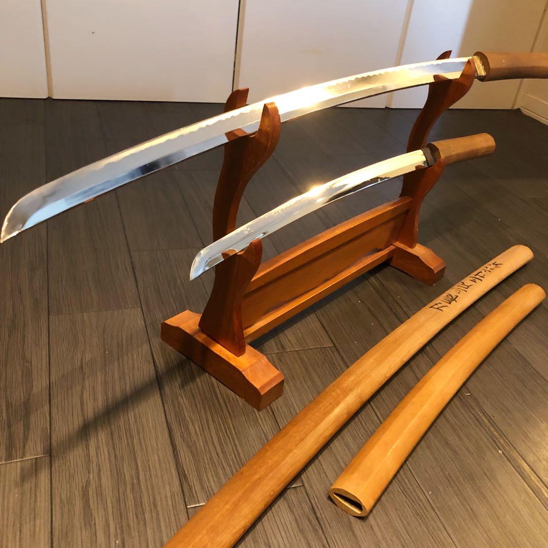 模造刀 白鞘 合金製 大小セット　長脇差　2本　拵え　太刀　居合刀