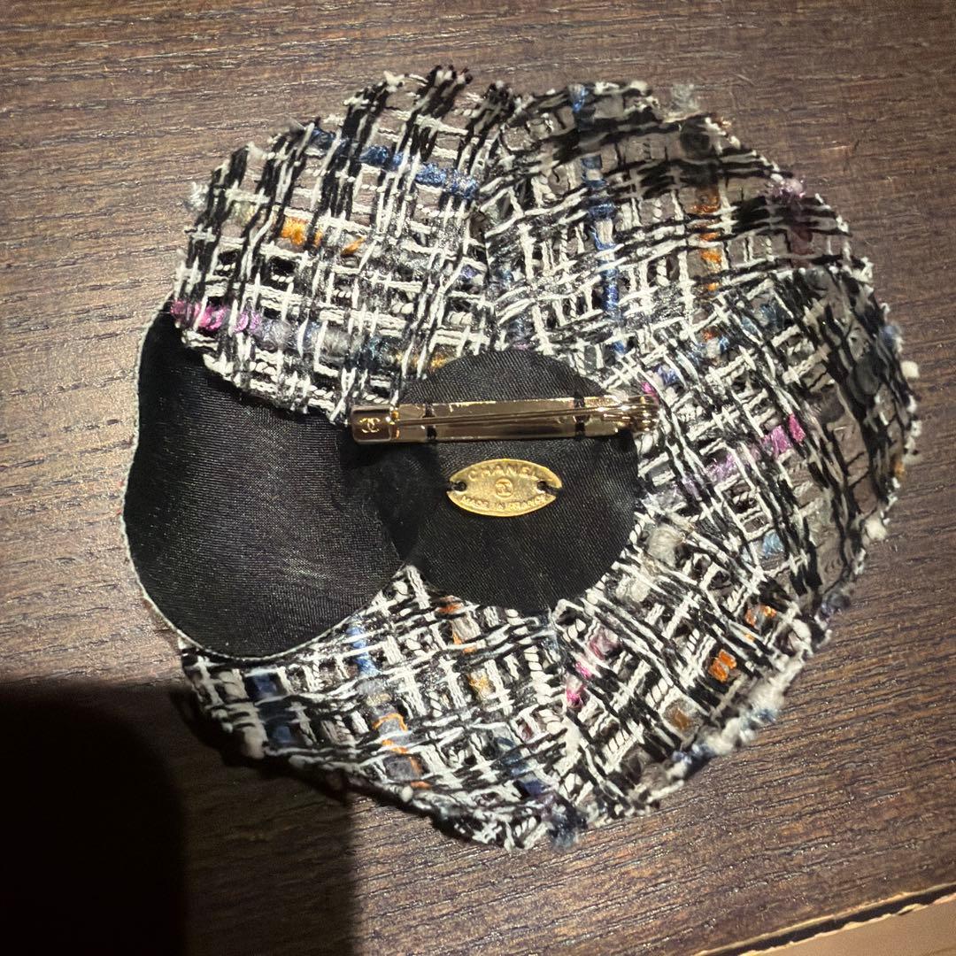 チ*ズ様 CHANEL シャネル　ブローチ　ツイード　カメリア