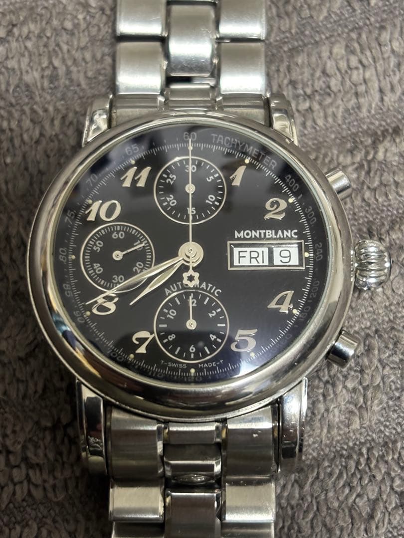 ■美品■MONTBLANC マイスターシュテック クロノ 自動巻■純正ブレス◾️