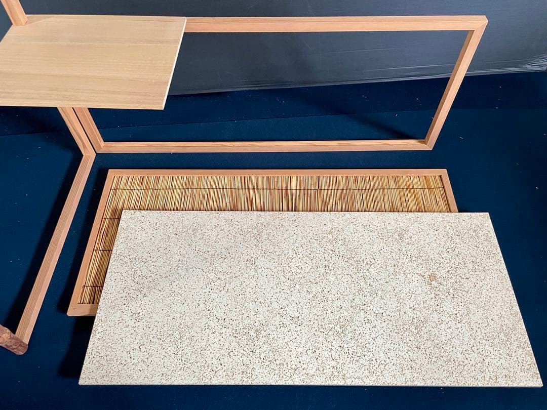 【美品】「祖」 有楽斎好 台目棚 自在棚 葦 棚 替え襖 組立 (1127⑤)