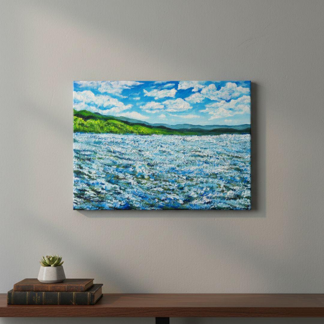 油絵 油彩 油彩画 絵 絵画【青の大地】