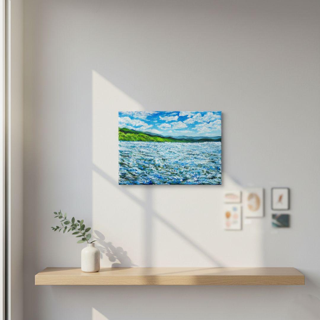 油絵 油彩 油彩画 絵 絵画【青の大地】