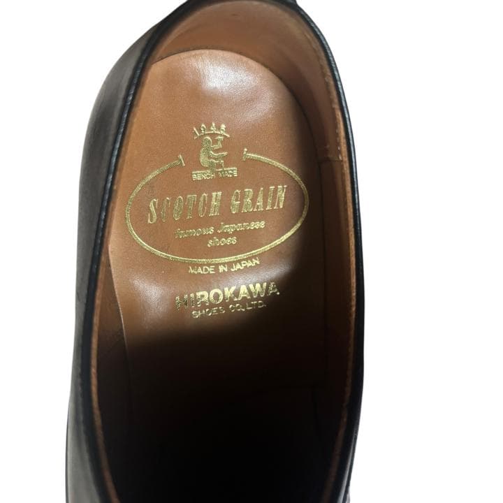 【美品】スコッチグレイン NL-4116 ストレートチップ ブラックレザー 24