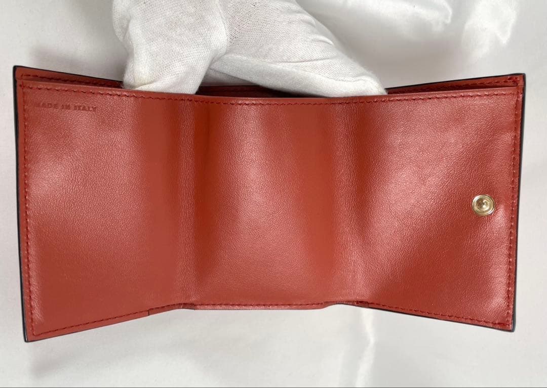 未使用に近い SMYTHSON スマイソン 三つ折り財布 クロコ型押し 箱付き