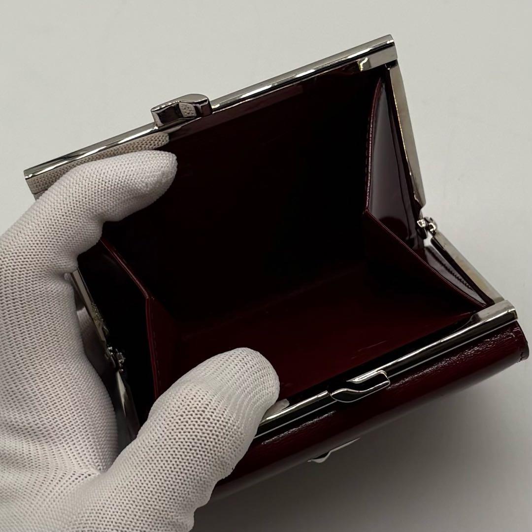 【美品】Cartier レザー 2つ折り財布 パンテール がま口 プレート ロゴ