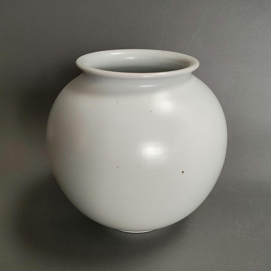 廣州窯　白磁壺　李朝　高麗　韓国　月壺