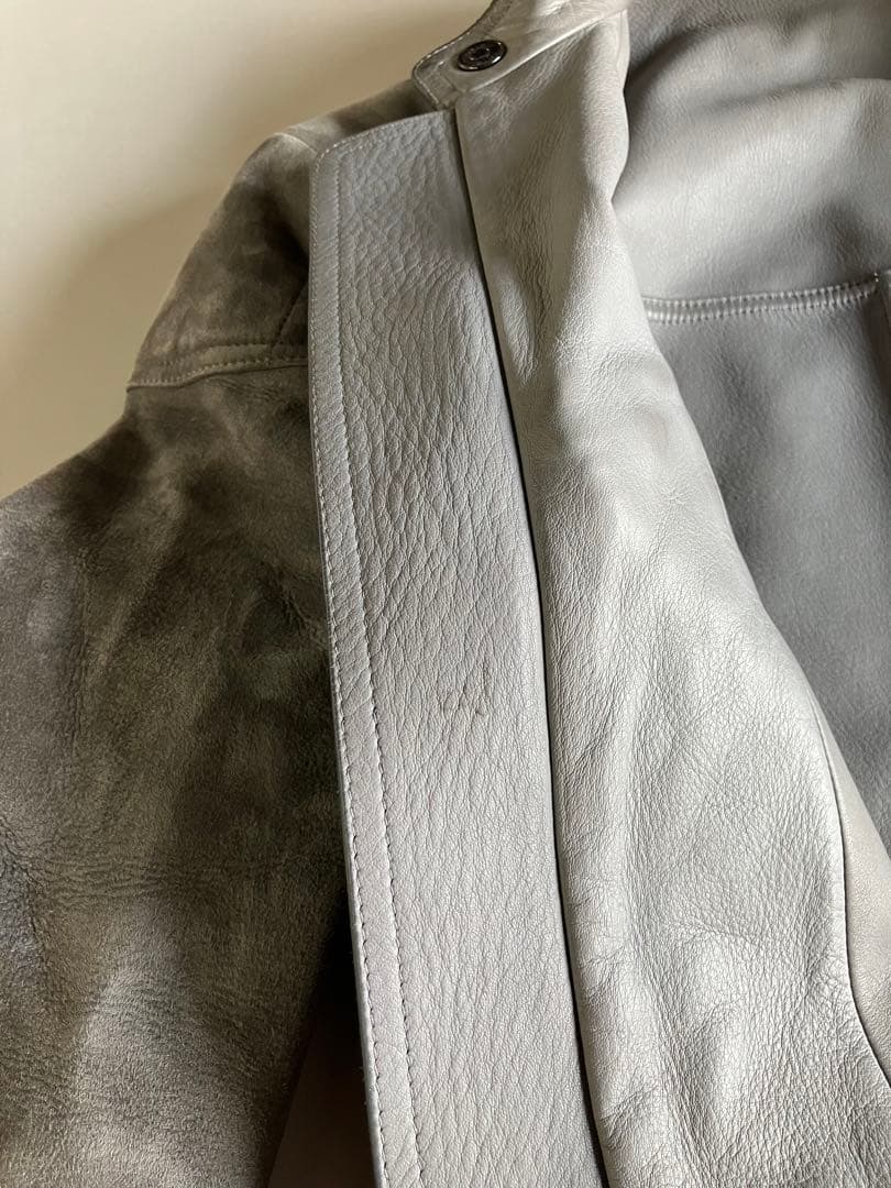 値下げTOMFORD トムフォード　スエードシングルライダース　グレー　44