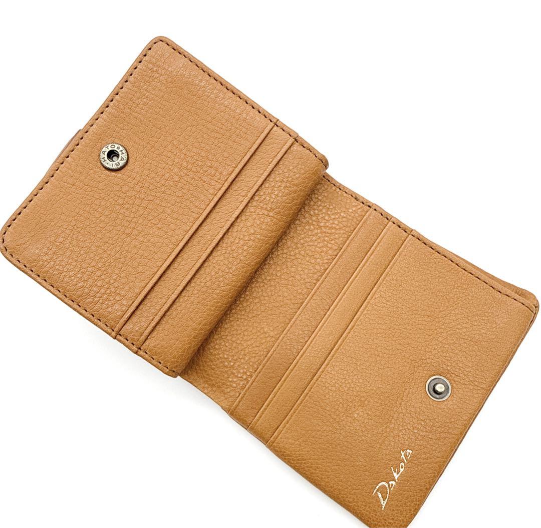 【美品】Dakota 二つ折り財布 コンパクト 本革 馬蹄 L字ファスナー