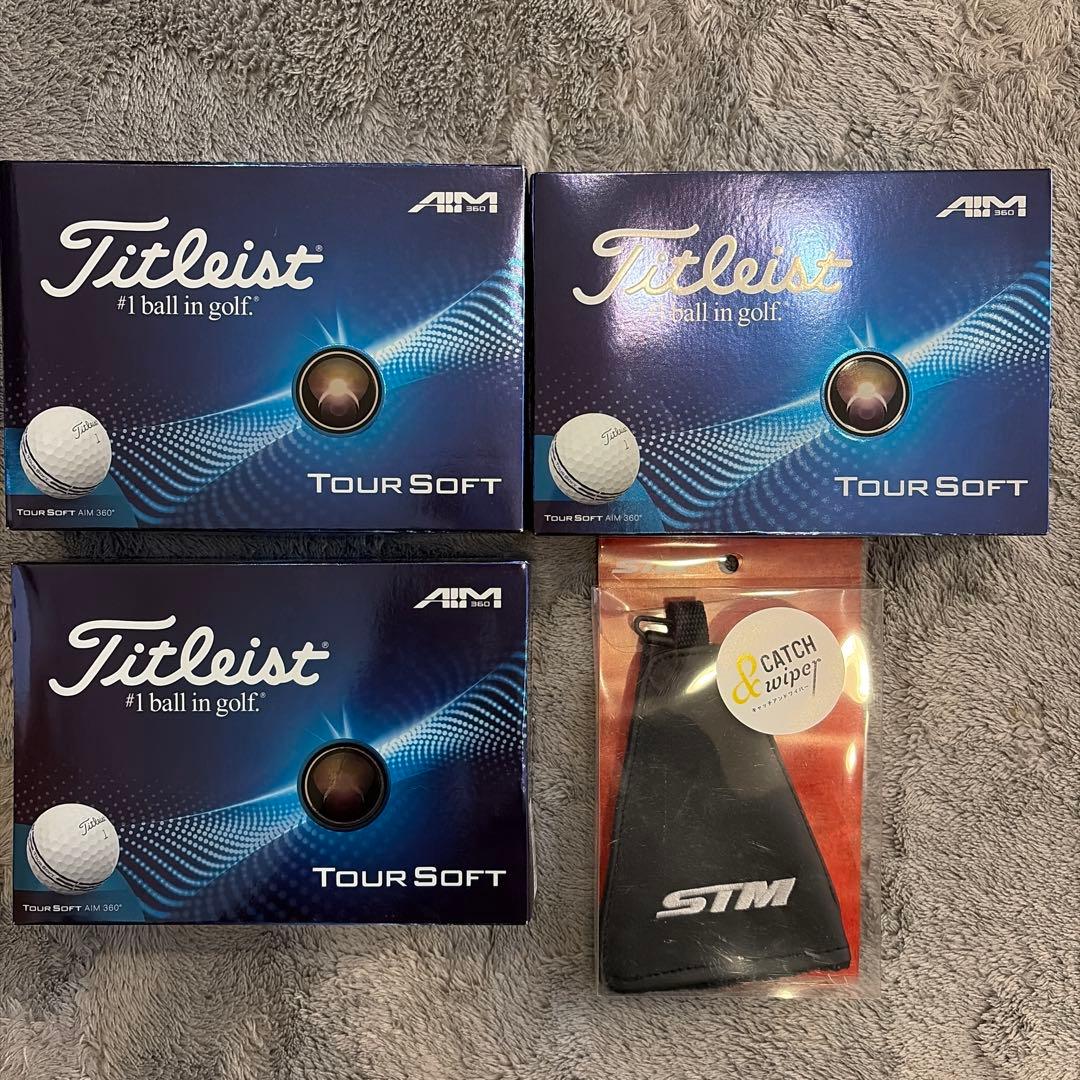 ★新品★タイトリスト ツアーソフトエイム360 ホワイト 3ダース　おまけ付き