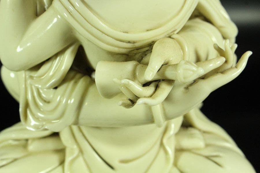 中国美術 白磁 南無仏 在銘 高37cm 鑑書箱(K-LC490)