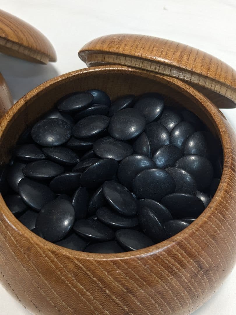 木製囲碁盤 碁石セット 脚付き へそあり 蛤碁石