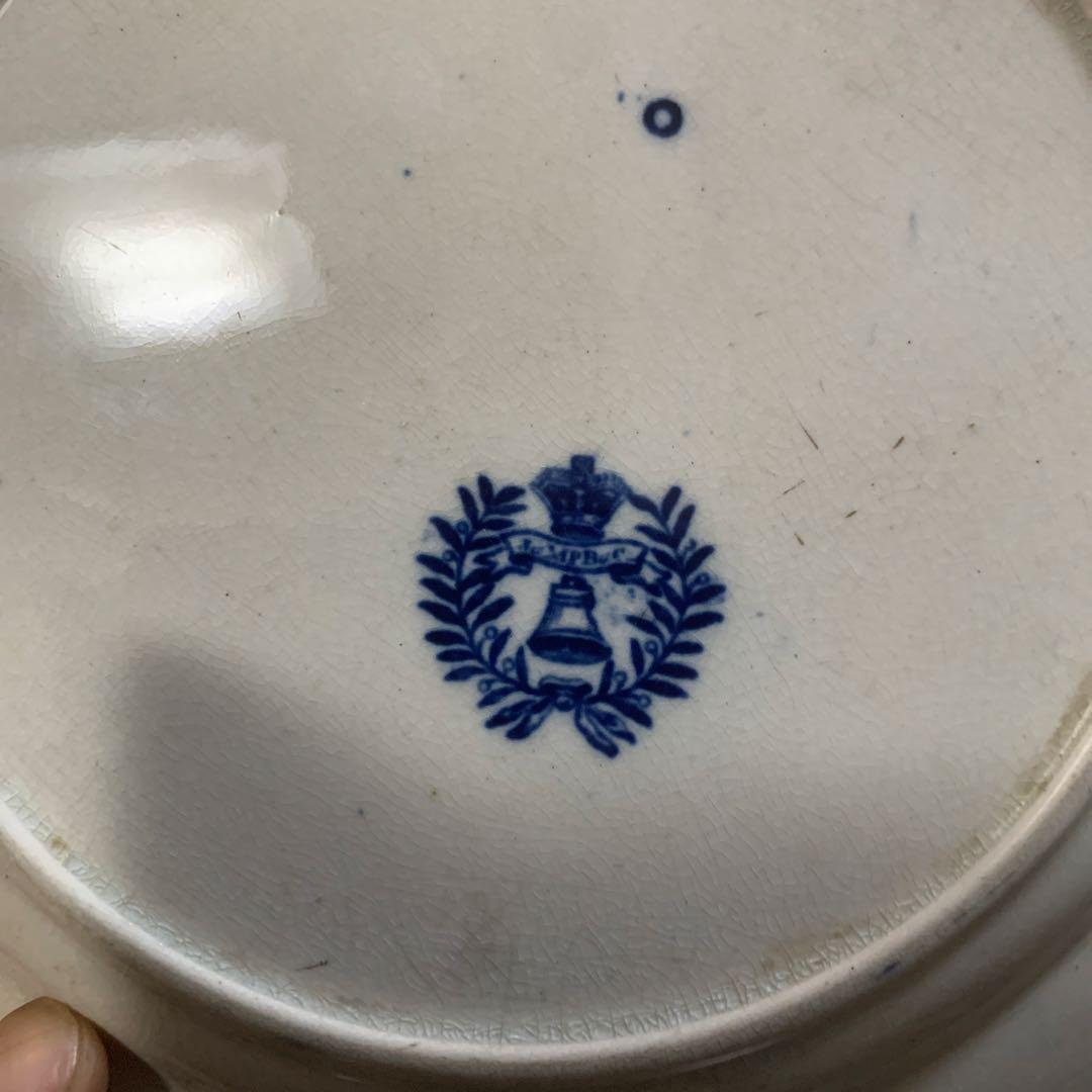 アンティーク　ブルーウィロー　イギリス　23.5センチ　染付