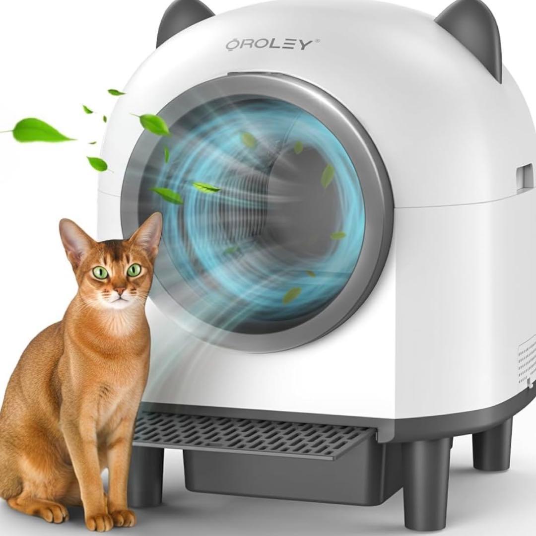 自動猫トイレ 自動清掃 アプリ操作対応 多頭飼いOK 静音 猫トイレ