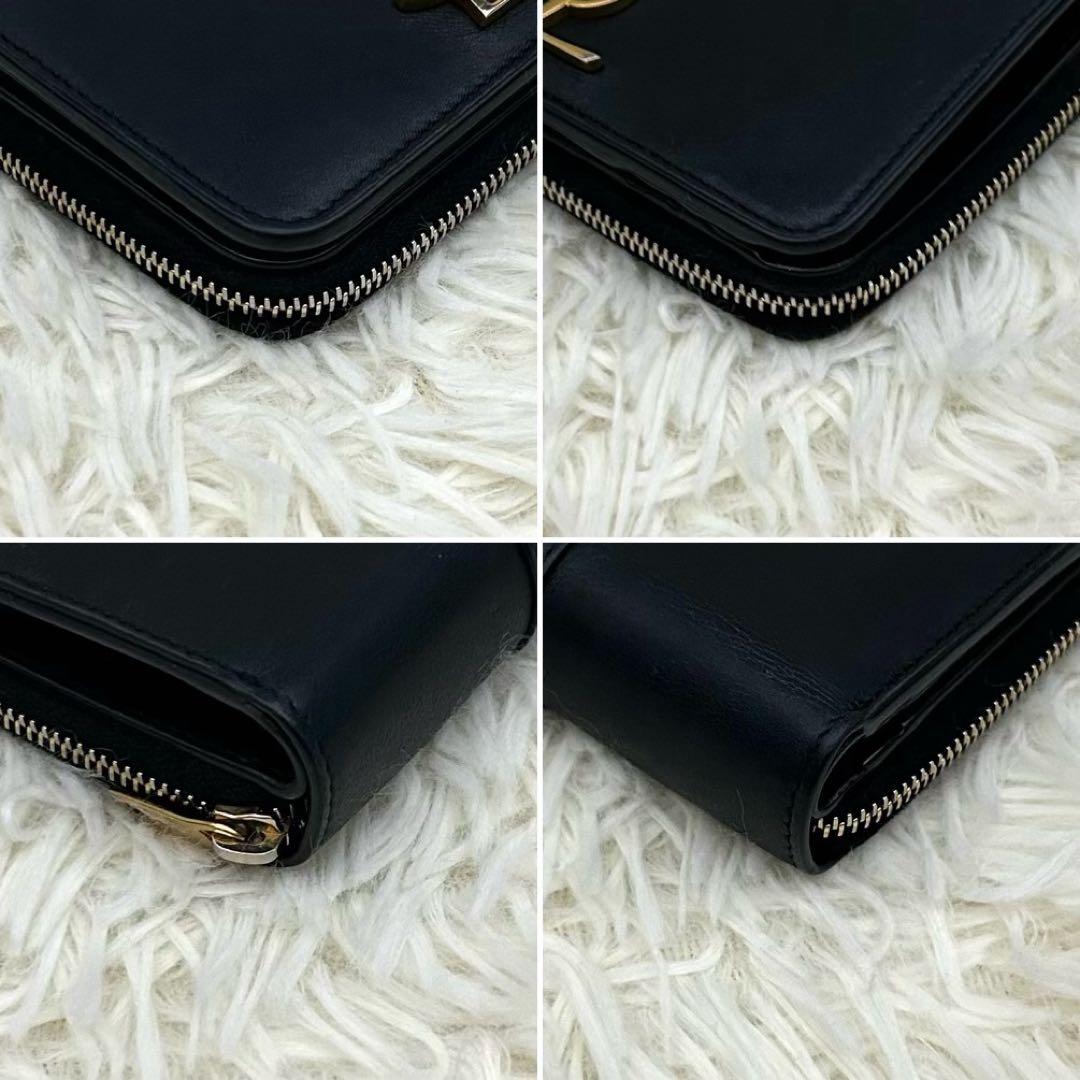 【美品】Saint Laurent カランドラ 財布 ブラック 二つ折り財布