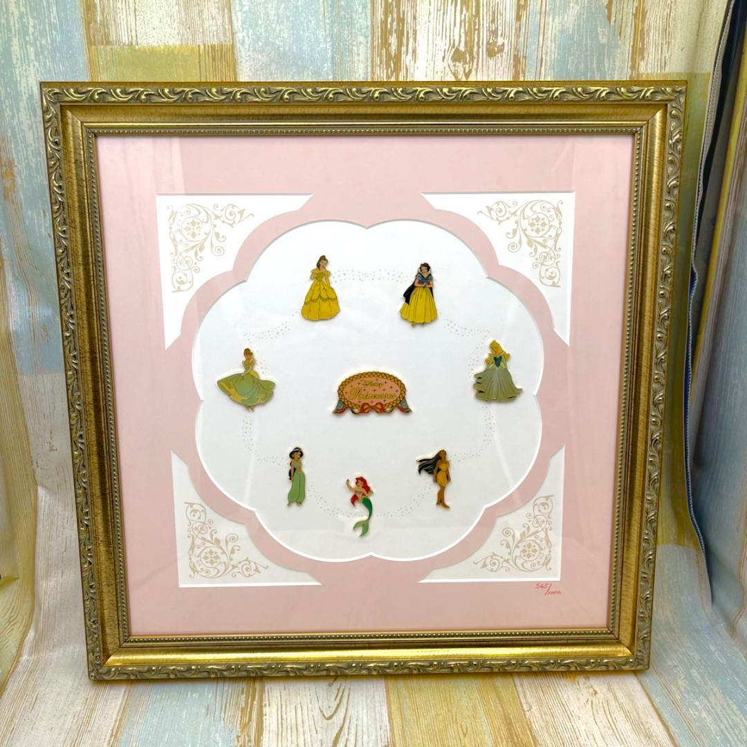 激レア★シンデレラ アリエル ベル 白雪姫 眠れる森の美女 ピンバッジ 額縁